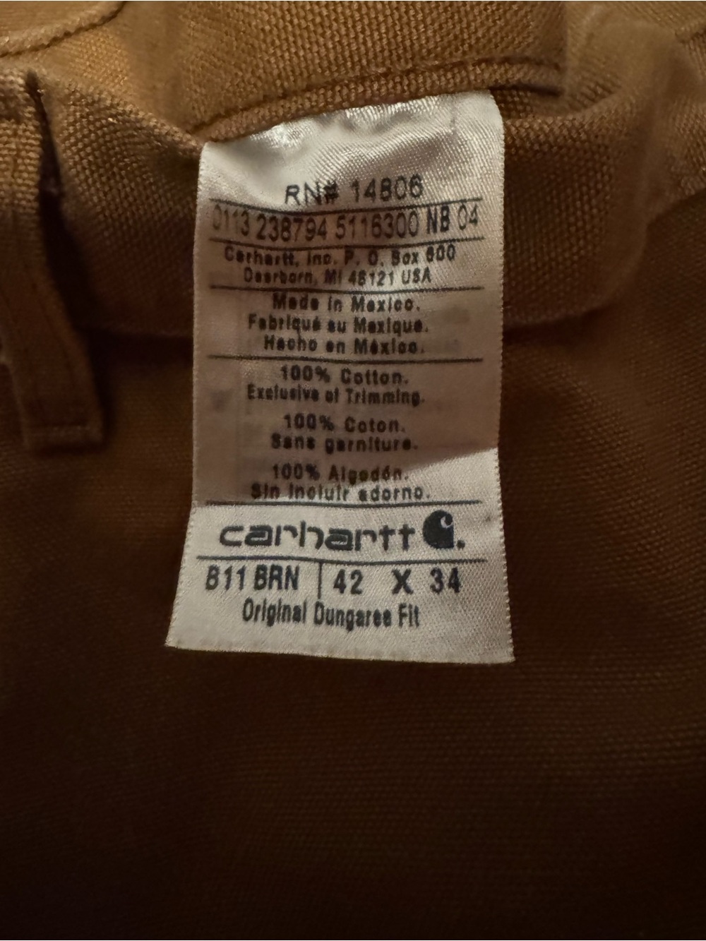 Carhartt Men’s Tan Cargo Pants